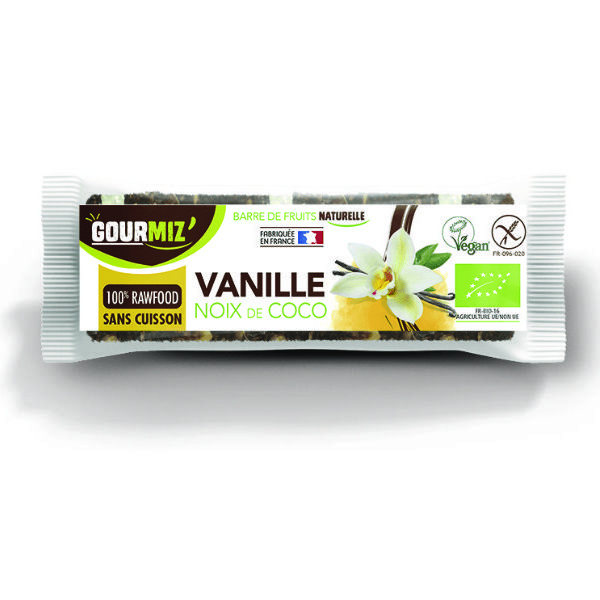 Raw barre gourmiz bio vanille noix coco